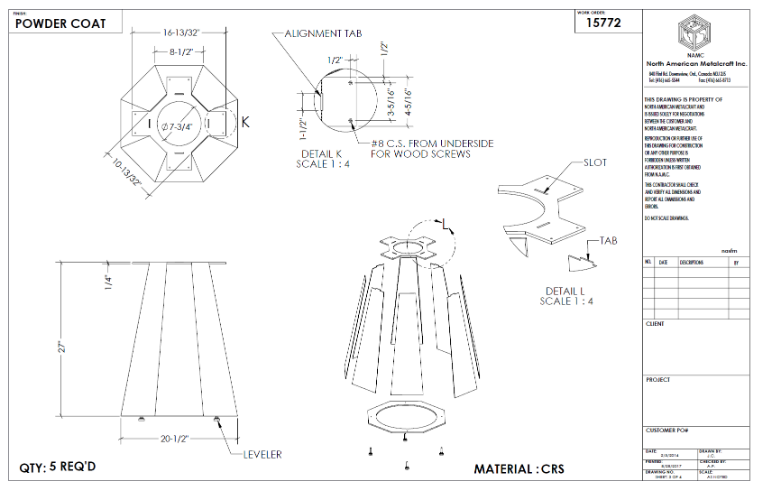 Exploded view showing slot design